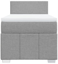 Boxspringbett mit Matratze Hellgrau 90x190 cm Stoff