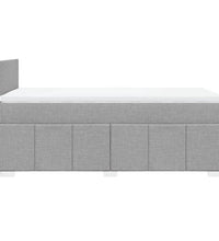 Boxspringbett mit Matratze Hellgrau 90x190 cm Stoff