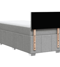 Boxspringbett mit Matratze Hellgrau 90x190 cm Stoff