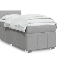 Boxspringbett mit Matratze Hellgrau 90x190 cm Stoff