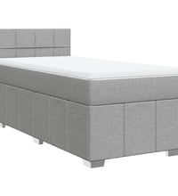 Boxspringbett mit Matratze Hellgrau 90x190 cm Stoff