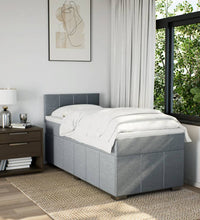 Boxspringbett mit Matratze Hellgrau 90x190 cm Stoff