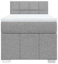 Boxspringbett mit Matratze Hellgrau 90x190 cm Stoff