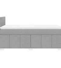 Boxspringbett mit Matratze Hellgrau 90x190 cm Stoff