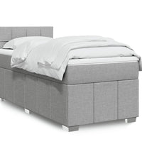 Boxspringbett mit Matratze Hellgrau 90x190 cm Stoff