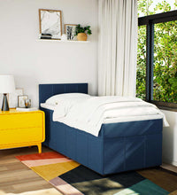 Boxspringbett mit Matratze Blau 90x190 cm Stoff