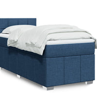 Boxspringbett mit Matratze Blau 90x190 cm Stoff