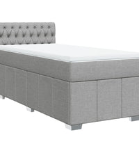 Boxspringbett mit Matratze Hellgrau 90x190 cm Stoff