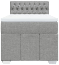 Boxspringbett mit Matratze Hellgrau 90x190 cm Stoff