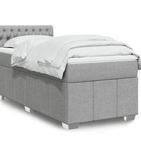 Boxspringbett mit Matratze Hellgrau 90x190 cm Stoff