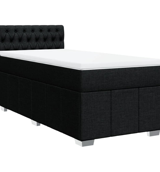 Boxspringbett mit Matratze Schwarz 90x190 cm Stoff