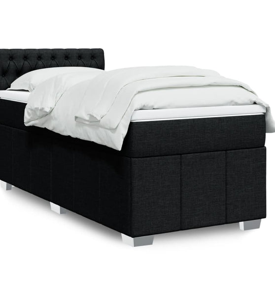 Boxspringbett mit Matratze Schwarz 90x190 cm Stoff