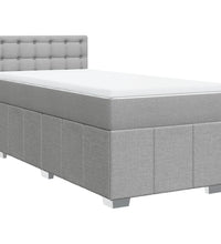 Boxspringbett mit Matratze Hellgrau 90x190 cm Stoff