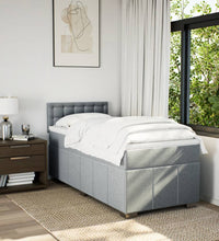 Boxspringbett mit Matratze Hellgrau 90x190 cm Stoff