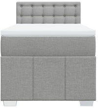 Boxspringbett mit Matratze Hellgrau 90x190 cm Stoff
