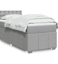 Boxspringbett mit Matratze Hellgrau 90x190 cm Stoff