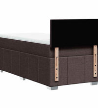 Boxspringbett mit Matratze Dunkelbraun 90x200 cm Stoff