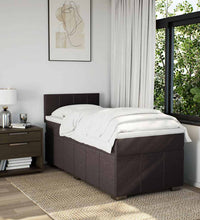 Boxspringbett mit Matratze Dunkelbraun 90x200 cm Stoff
