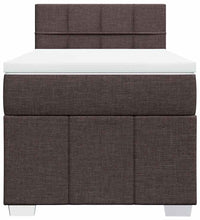 Boxspringbett mit Matratze Dunkelbraun 90x200 cm Stoff