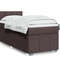 Boxspringbett mit Matratze Dunkelbraun 90x200 cm Stoff