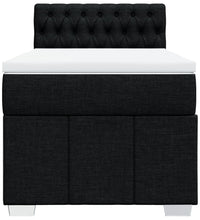 Boxspringbett mit Matratze Schwarz 90x200 cm Stoff