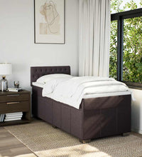 Boxspringbett mit Matratze Dunkelbraun 90x200 cm Stoff