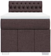 Boxspringbett mit Matratze Dunkelbraun 90x200 cm Stoff