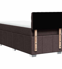 Boxspringbett mit Matratze Dunkelbraun 90x200 cm Stoff