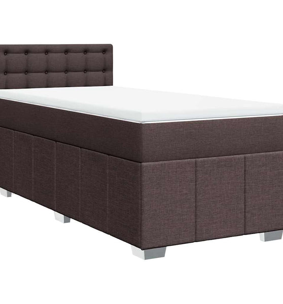 Boxspringbett mit Matratze Dunkelbraun 90x200 cm Stoff