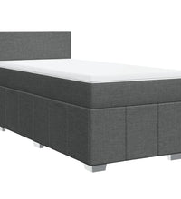 Boxspringbett mit Matratze Dunkelgrau 100x200 cm Stoff