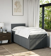 Boxspringbett mit Matratze Dunkelgrau 100x200 cm Stoff