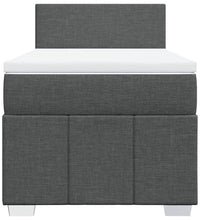 Boxspringbett mit Matratze Dunkelgrau 100x200 cm Stoff