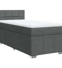 Boxspringbett mit Matratze Dunkelgrau 100x200 cm Stoff