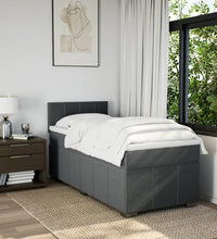 Boxspringbett mit Matratze Dunkelgrau 100x200 cm Stoff