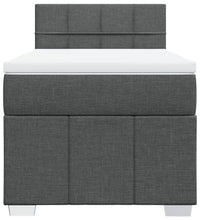 Boxspringbett mit Matratze Dunkelgrau 100x200 cm Stoff