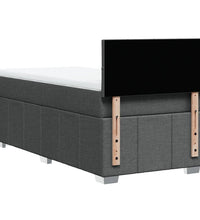 Boxspringbett mit Matratze Dunkelgrau 100x200 cm Stoff