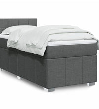 Boxspringbett mit Matratze Dunkelgrau 100x200 cm Stoff