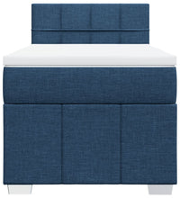 Boxspringbett mit Matratze Blau 100x200 cm Stoff
