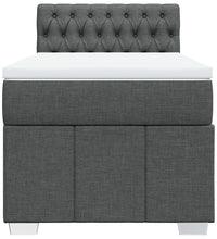 Boxspringbett mit Matratze Dunkelgrau 100x200 cm Stoff