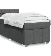 Boxspringbett mit Matratze Dunkelgrau 100x200 cm Stoff