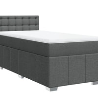 Boxspringbett mit Matratze Dunkelgrau 100x200 cm Stoff