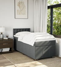 Boxspringbett mit Matratze Dunkelgrau 100x200 cm Stoff