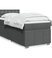 Boxspringbett mit Matratze Dunkelgrau 100x200 cm Stoff