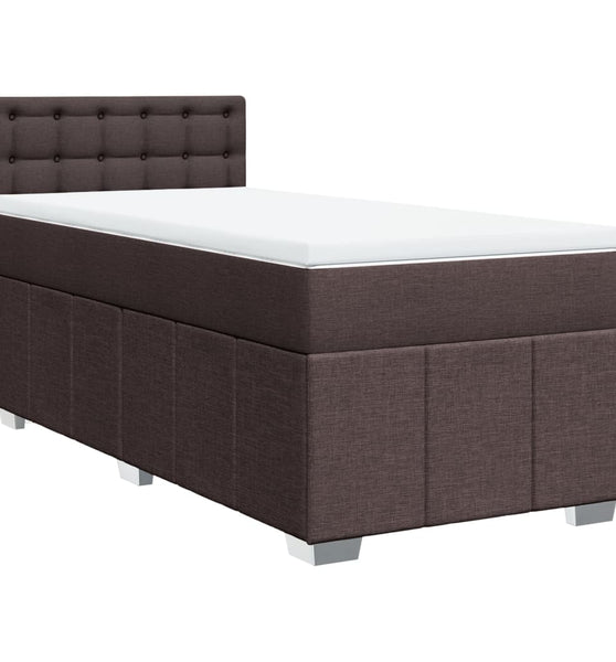 Boxspringbett mit Matratze Dunkelbraun 100x200 cm Stoff