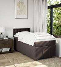 Boxspringbett mit Matratze Dunkelbraun 100x200 cm Stoff