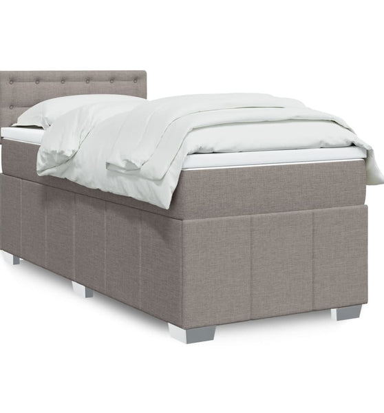 Boxspringbett mit Matratze Taupe 100x200 cm Stoff
