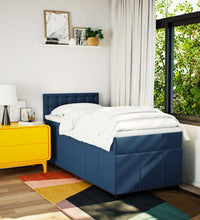 Boxspringbett mit Matratze Blau 100x200 cm Stoff