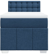 Boxspringbett mit Matratze Blau 100x200 cm Stoff