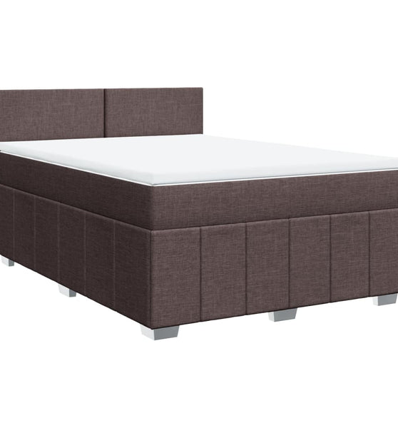 Boxspringbett mit Matratze Dunkelbraun 140x200 cm Stoff