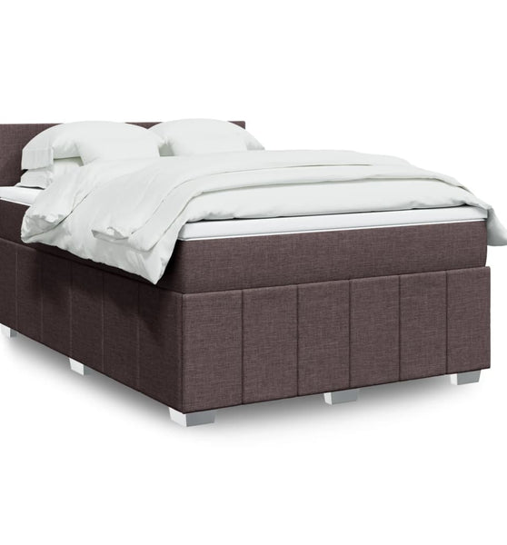 Boxspringbett mit Matratze Dunkelbraun 140x200 cm Stoff